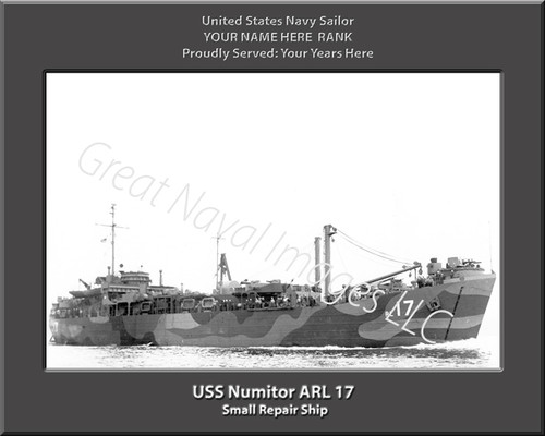 USS Numitor ARL 17 Personalized Ship Canvas Print