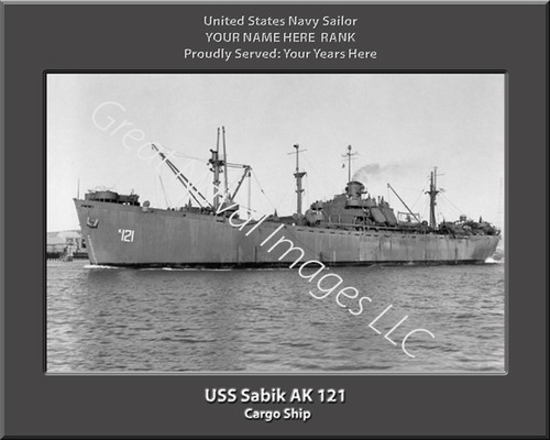 USS Sabik AK 121 Personalized Ship Canvas Print
