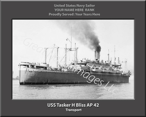USS Tasker H Bliss AP 42 Personalized Ship Canvas Print