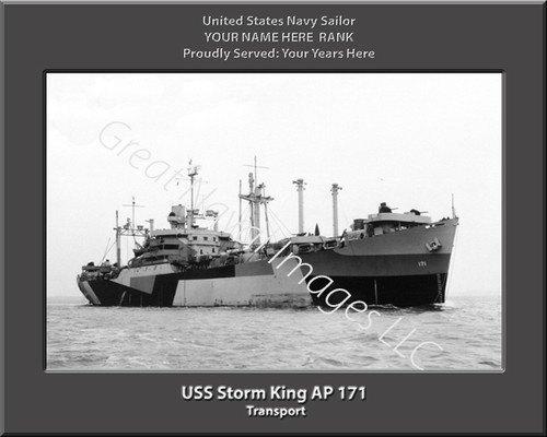 USS Storm King AP 171 Personalized Ship Canvas Print 2