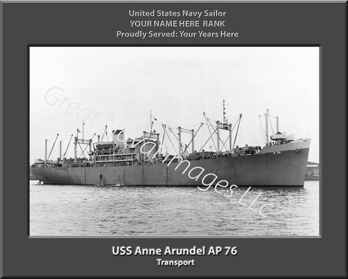 USS Anne Arundel AP 76 Personalized Ship Canvas Print 2