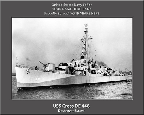 USS Cross DE 448 Personalized Ship Photo Canvas Print 2