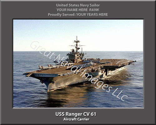 USS Ranger CV 61 Personalized Ship Canvas Print