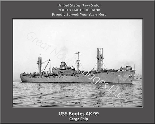 USS Booties AK 99 Personalized Ship Photo Canvas Print