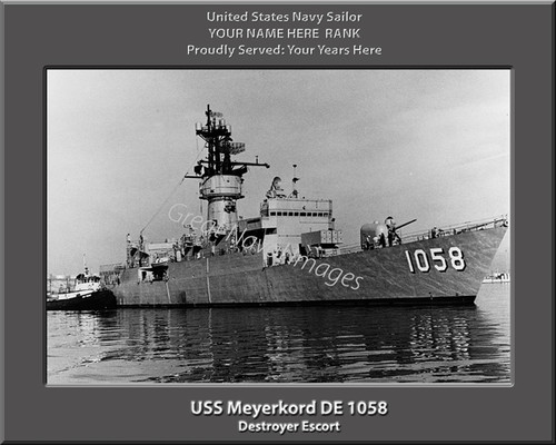 USS Meyerkord DE 1058 Personalized Ship Photo Canvas Print