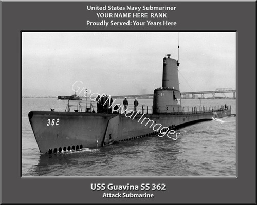 USS Guavina SS 362 Personalized Submarine Canvas Print