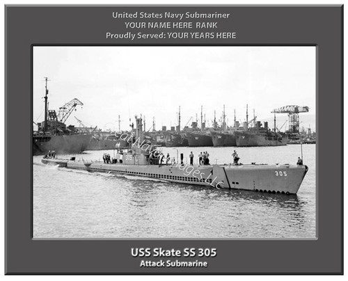 USS Skate SS 305 Personalized Submarine Canvas Print