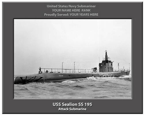 USS Sealion SS 315 Personalized Submarine Canvas Print