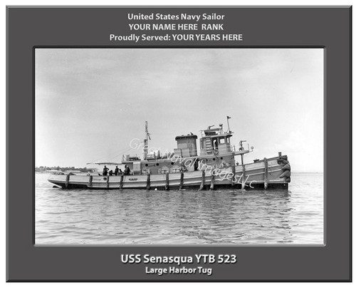 USS Senasqua YTB 523 Personalized Ship Canvas Print