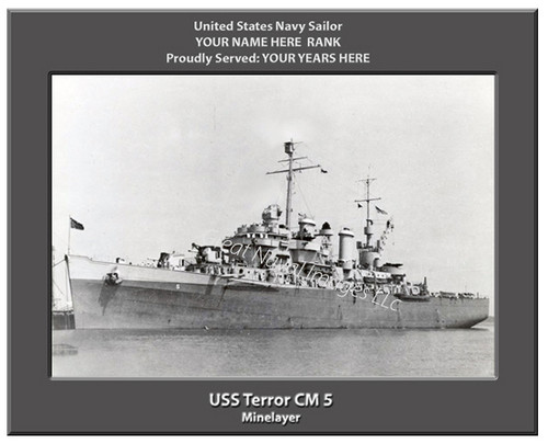 USS Terror CM 5 Personalized Ship Canvas Print
