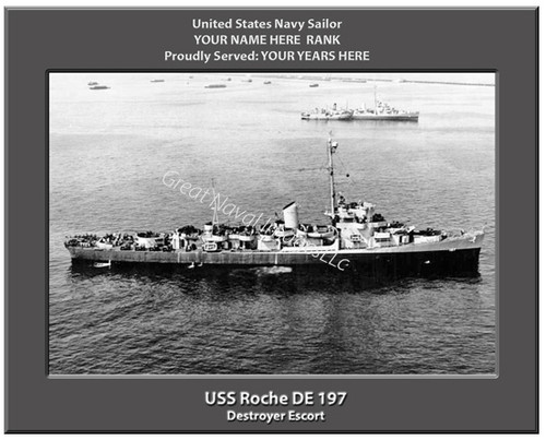 USS Roche DE 197 Personalized Ship Canvas Print