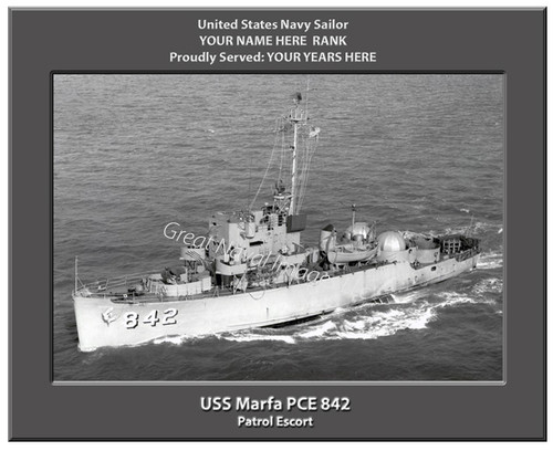 USS Marfa PCE 842 Personalized Ship Canvas Print