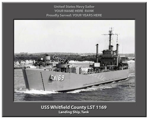 USS Whitfield County LST 1169 Personalized Ship Canvas Print