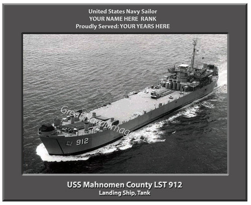 USS Mahnomen County LST 932 Personalized Ship Canvas Print