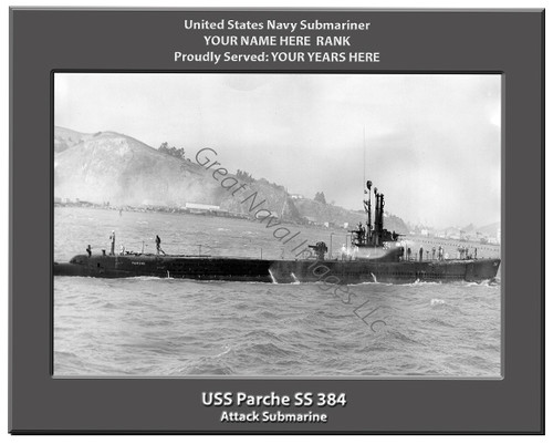 USS Parche SS 384 Personalized Submarine Canvas Print