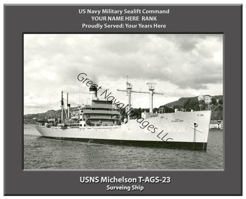 USNS Michelson T-AGS 23 Personalized Ship Canvas Print Sealift Command