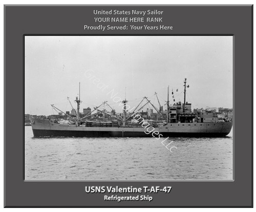 USNS Valentine T-AF-47 Personalized Ship Canvas Print Sealift Command