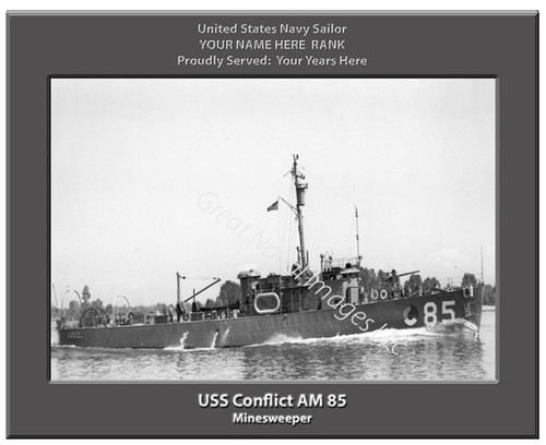 USS Conflict AM 85 Personalized Ship Canvas Print USS Conflict AM 85 Personalized Ship Canvas Print