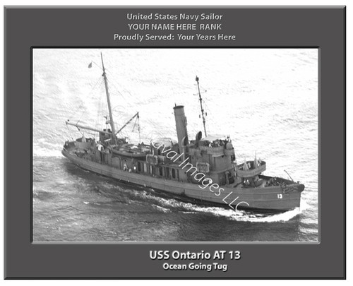 USS Ontario AT 13 Personalized Ship Canvas Print