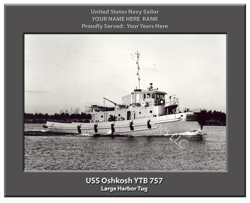 USS Oshkosh YTB 757 Personalized Ship Canvas Print