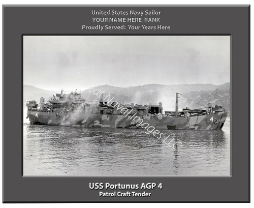 USS Portunus AGP 4 Personalized Ship Canvas Print