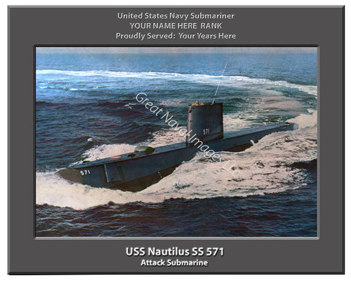 USS Nautilus SSN 571 Personalized Submarine Canvas Print 2