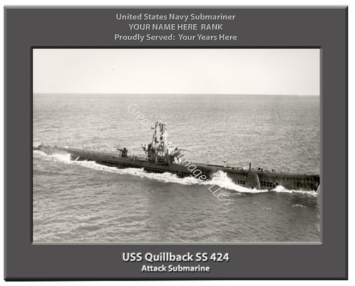 USS Quillback SS 424 Personalized Submarine Canvas Print 2