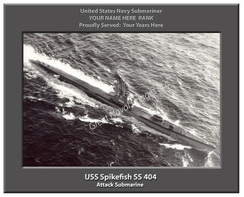 USS Spikefish SS 404 Personalized Submarine Canvas Print 2