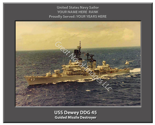 USS Dewey DDG 45 Personalized Ship Canvas Print 2