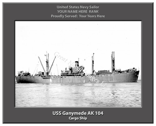 USS Ganymede AK 104 Personalized Ship Photo Canvas Print 2