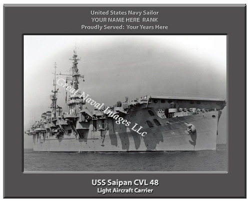 USS Saipan CVL 48 Personalized Ship Canvas Print 2