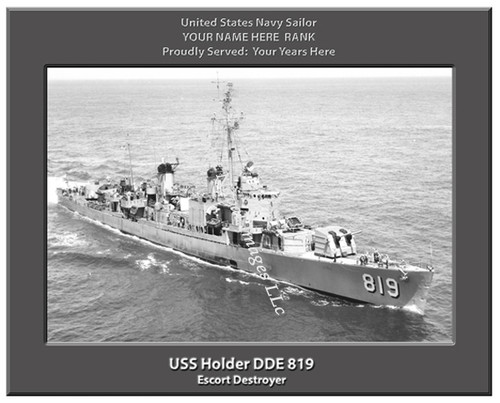 USS Holder DDE 819 Personalized Ship Canvas Print