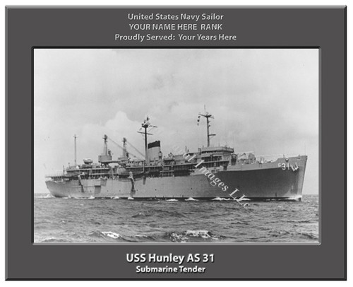USS Hunley AS 31 Personalized Ship Canvas Print 3