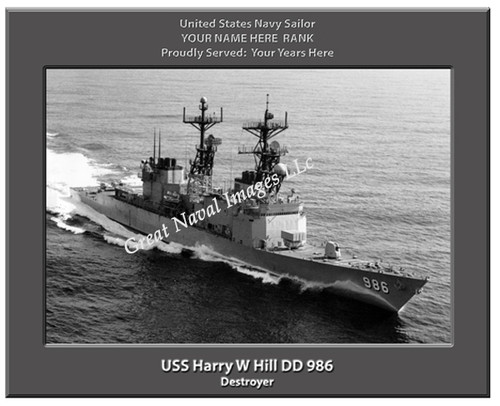 USS Harry W Hill DD 986 Personalized Ship Canvas Print 3