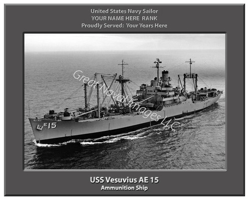 USS Vesuvius AE 15 Personalized Ship Canvas Print 3