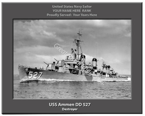 USS Ammen DD 527 Personalized Ship Canvas Print 3
