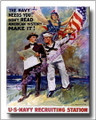 US Navy WWI Canvas Print  Make History Recruiting 2D