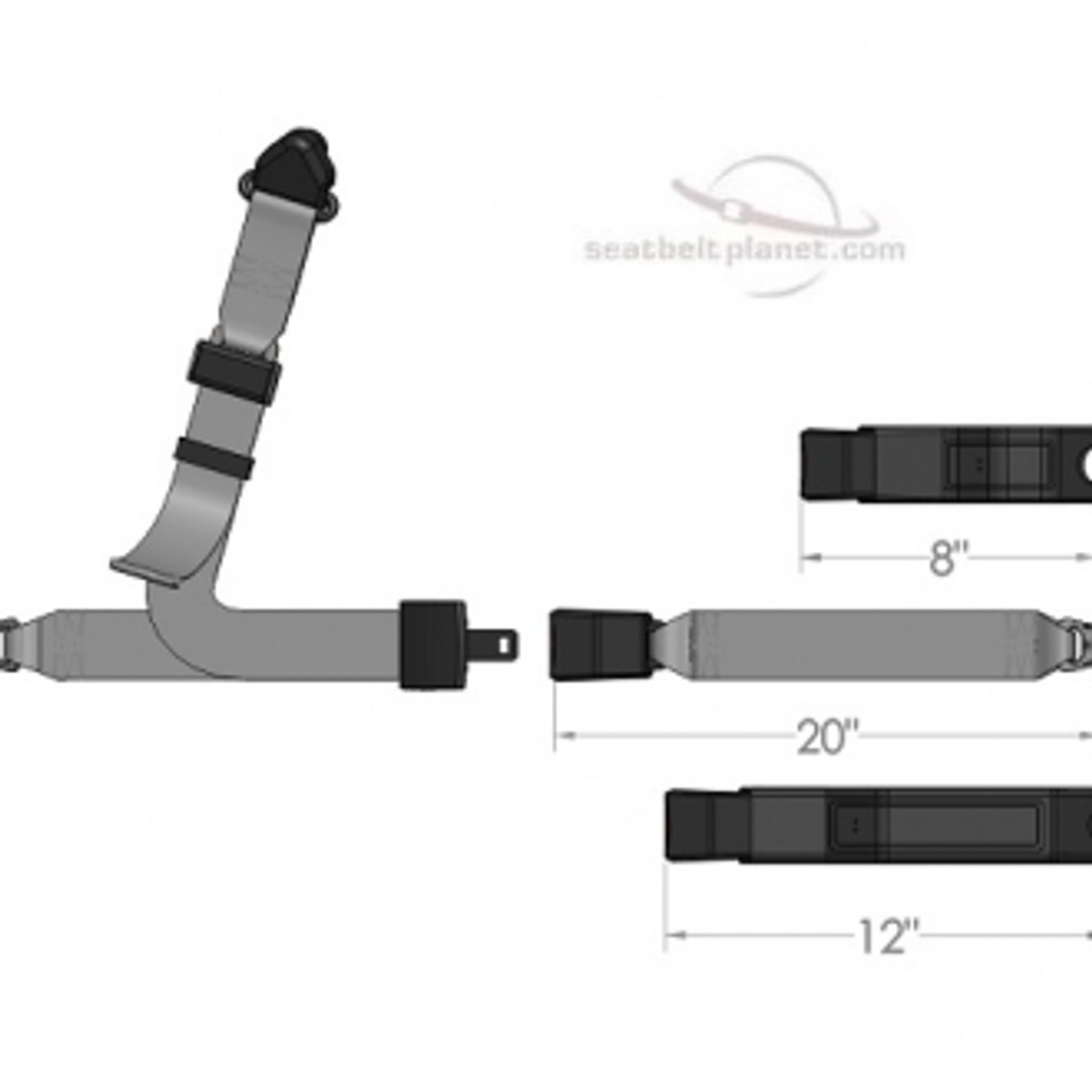 Seatbelt Planet End Release Style w/BD or SH Floor Anchor