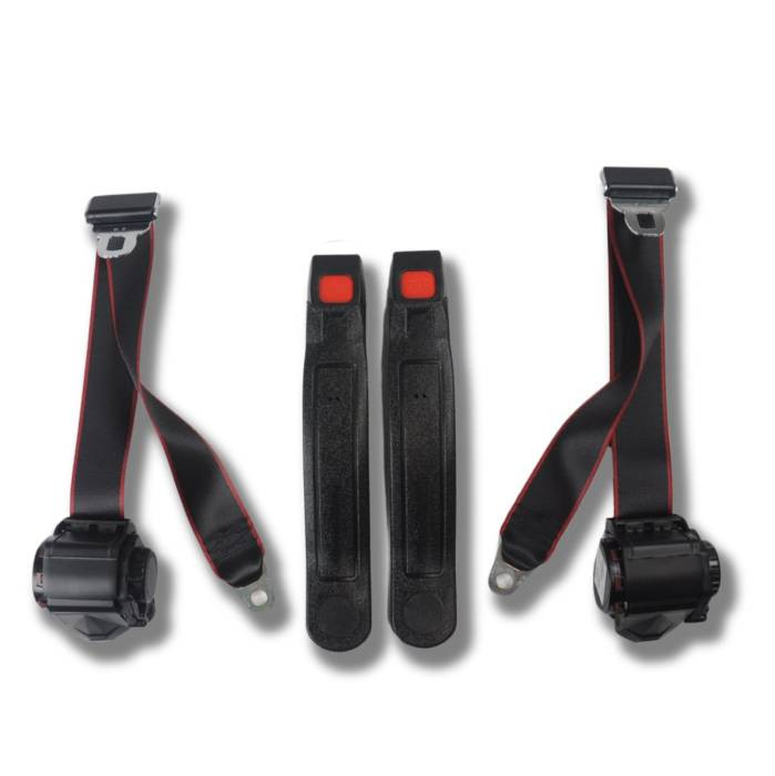 1958-1971 Austin Healey Sprite, Driver & Passenger Seat Belt Kit with Plastic Push Button Buckle