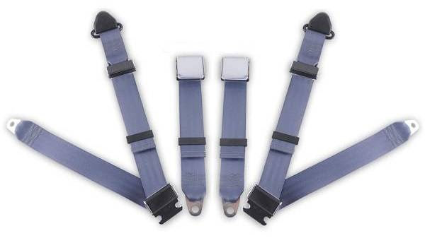 1958-1971 Austin Healey Sprite, Driver & Passenger Seat Belt Kit - Bolt Down Anchors - Seatbelt Planet
