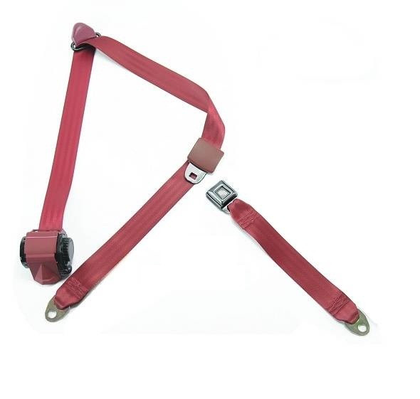 1982-1987 Buick Regal, Driver or Passenger, Bucket Seat Belt Shoulder Seat Belt Kit with All Metal Push Button Buckle - Seatbelt Planet