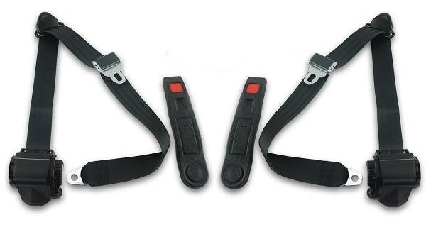 1950-1977 Volkswagen Beetle, Driver & Passenger Seat Belt Kit - Seatbelt Planet