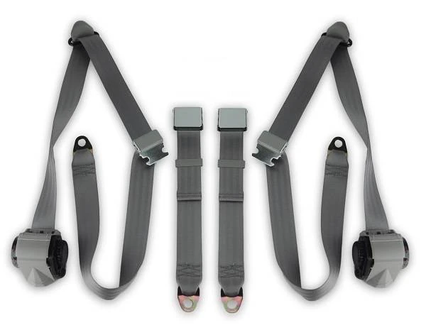 1955-1957 Chevrolet Tri-Five Bench Seat Belt Kit - Lift Latch Buckle - Seatbelt Planet