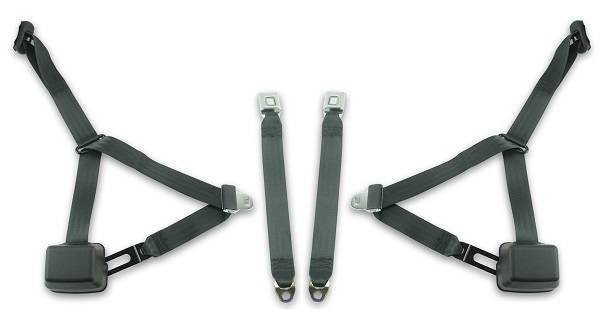 1967-1973 Chevrolet Impala, Driver & Passenger, Bench Seat Belt Kit - Seatbelt Planet