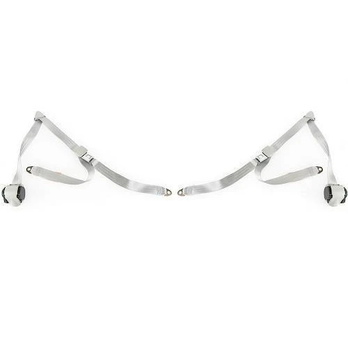 1955-1957 Chevrolet Tri-Five Bench Seat Belt Kit - All Metal Buckle - Seatbelt Planet