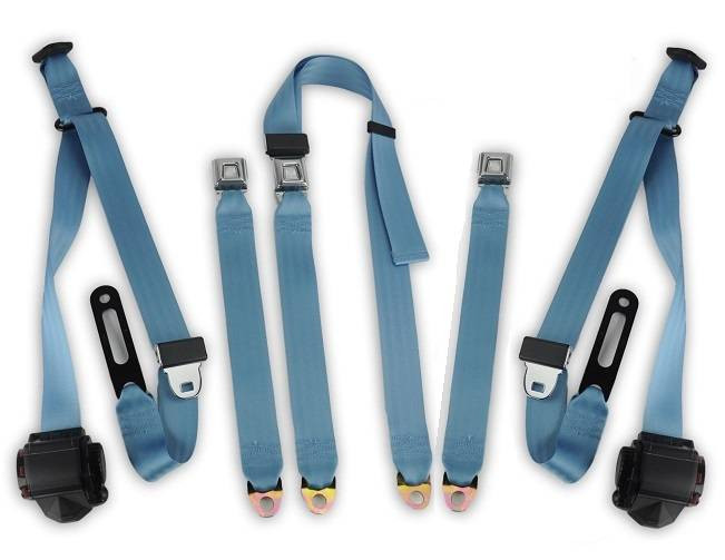 1968-1972 Chevrolet El Camino, Driver, Passenger & Center, Bench Seat Belt Kit - Seatbelt Planet