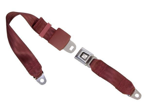 1965-1968 Chevrolet Impala, Front, Bench Seat Belt with All-Metal Push Button Buckle - Seatbelt Planet