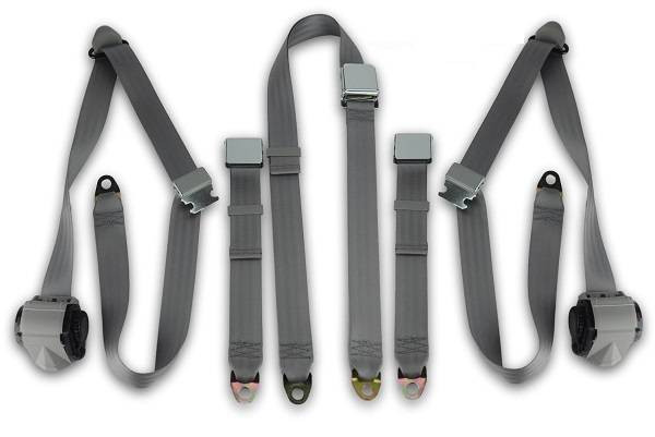 1973-1987 Chevrolet Pickup, Standard Cab, Driver, Passenger & Center, Bench Seat Belt Kit - Seatbelt Planet