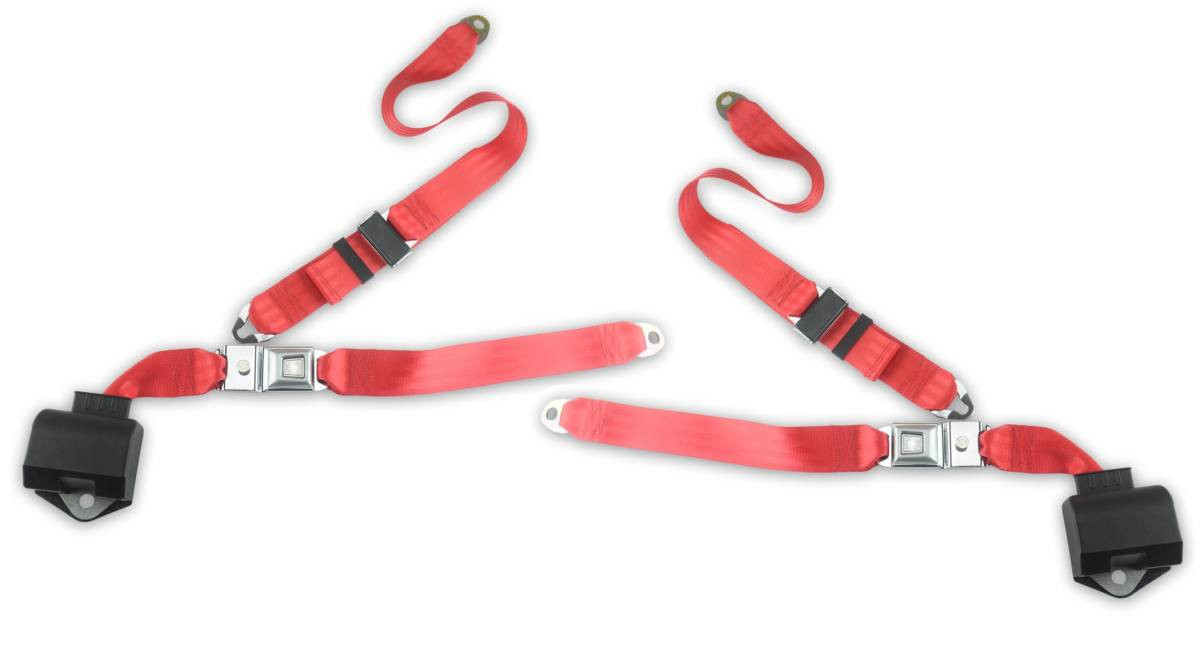 1968-1973 Ford Mustang, Convertible, Driver & Passenger Seat Belt Kit - Seatbelt Planet