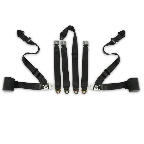 1972-1973 Ford Ranchero, Driver, Passenger & Center, Bench Seat Belt Kit - Seatbelt Planet